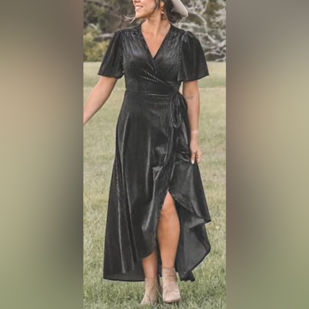 Black Velvet wrap dress